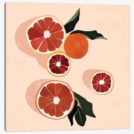 Grapefruit Canvas Print #BNC48} by Bria Nicole Canvas Art Print