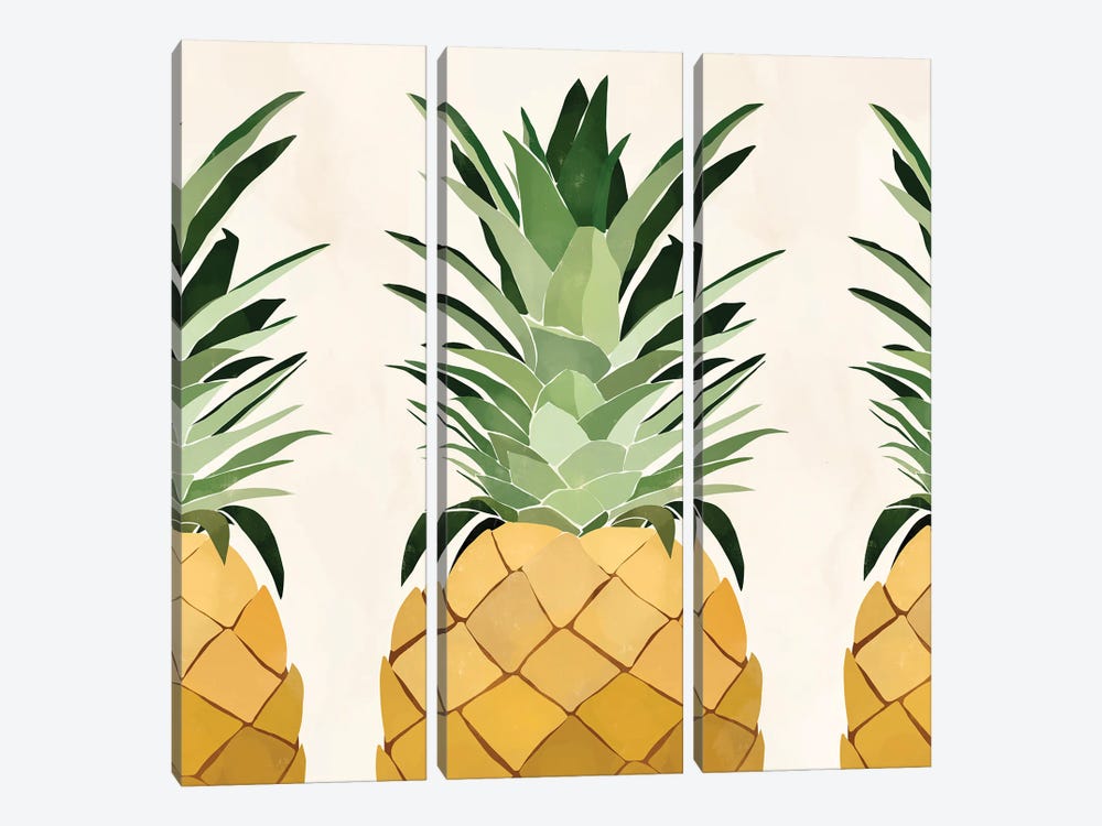Pineapple Trio by Bria Nicole 3-piece Art Print