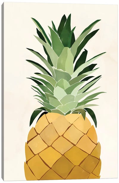 Pineapple Single Canvas Art Print - Art by 50 Women Artists