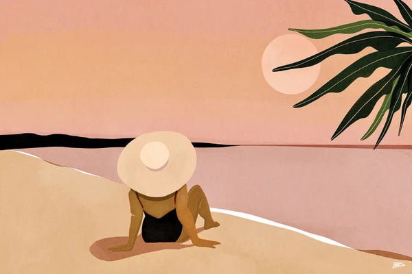 Large Modern Art - Canvas Prints: Beach Gaze by Bria Nicole