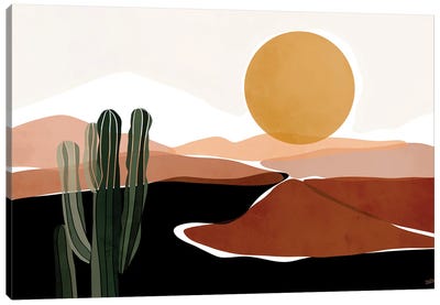 Desert Calm Canvas Art Print - Succulent Art