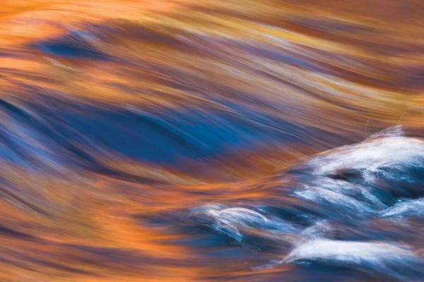 Brenda Tharp: Painterly Impression Of A Rushing Stream Reflecting Autumn Colors by Brenda Tharp