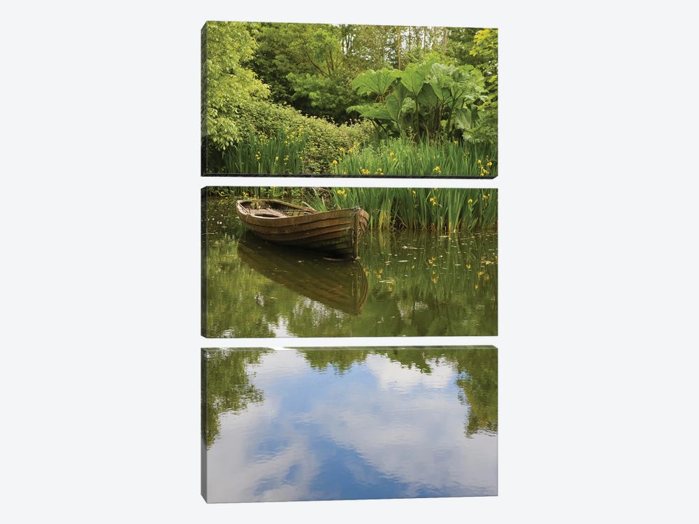 Ireland, County Clareold Boat And Pond, Bunratty Folk Park. by Brenda Tharp 3-piece Canvas Print