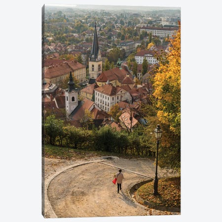 Slovenia, Ljubljana. Late afternoon light falling on the heart of the old town Canvas Print #BND24} by Brenda Tharp Canvas Print