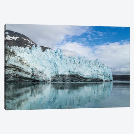 Alaska, Glacier Bay. A close-up view of Margerie Glacier with lateral moraine Canvas Print #BND2} by Brenda Tharp Canvas Artwork