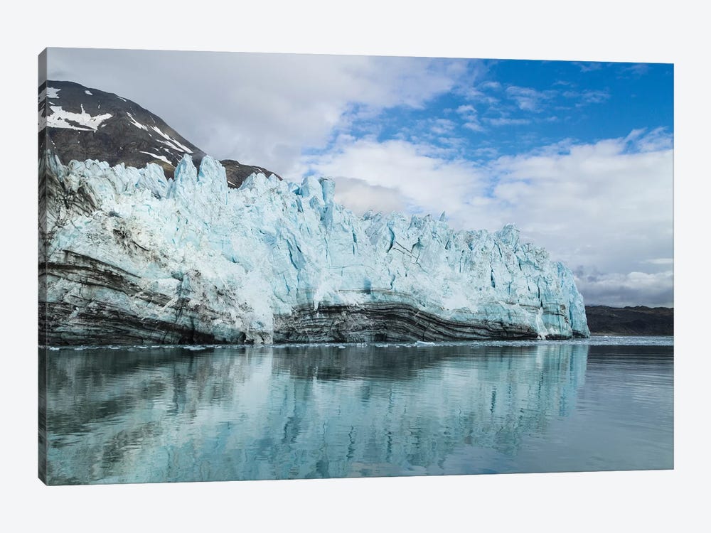 Alaska, Glacier Bay. A close-up view of Margerie Glacier with lateral moraine by Brenda Tharp 1-piece Canvas Artwork