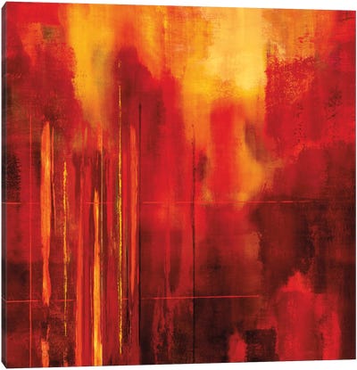 Red Zone II Canvas Art Print - Red Abstract Art
