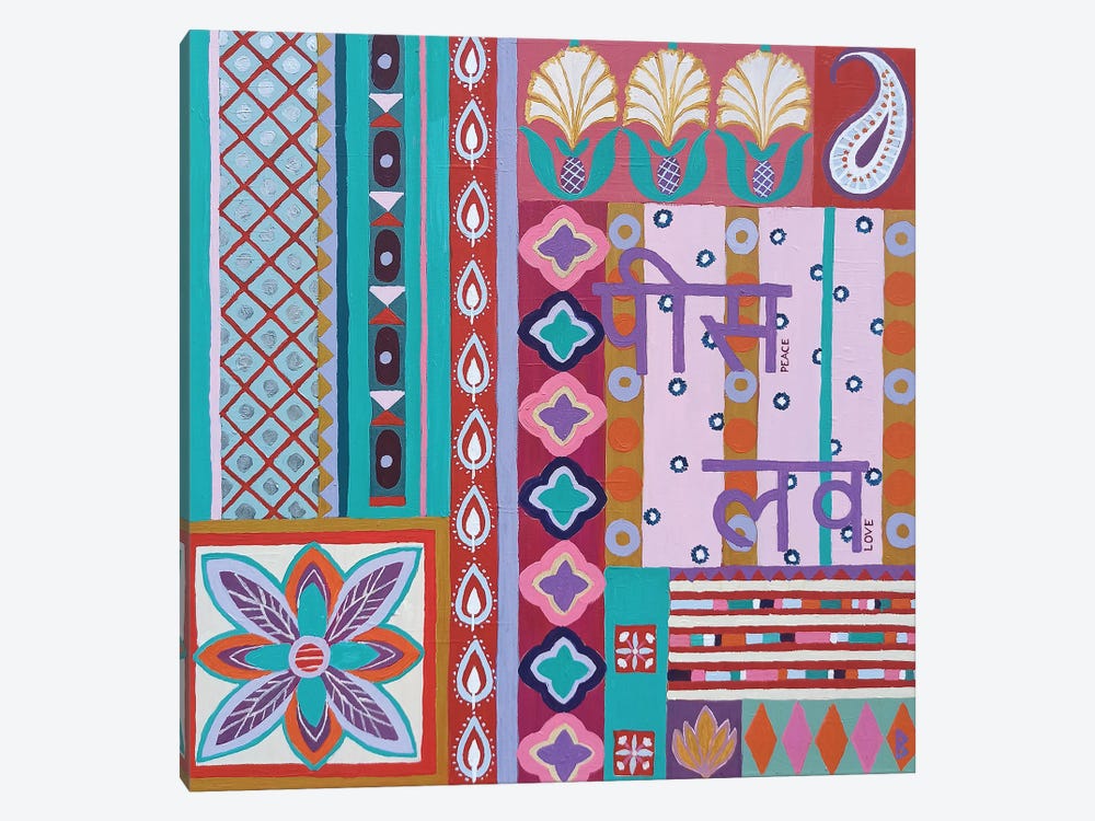 Indian Inspiration For Peace And Love by Berit Bredahl Nielsen 1-piece Canvas Wall Art
