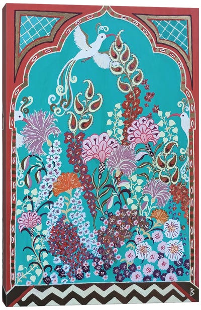 Indian Paradise Garden In Summer Canvas Art Print - Indian Décor
