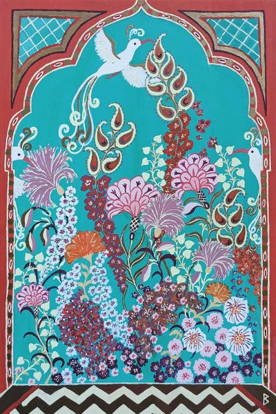 Berit Bredahl Nielsen: Indian Paradise Garden In Summer by Berit Bredahl Nielsen