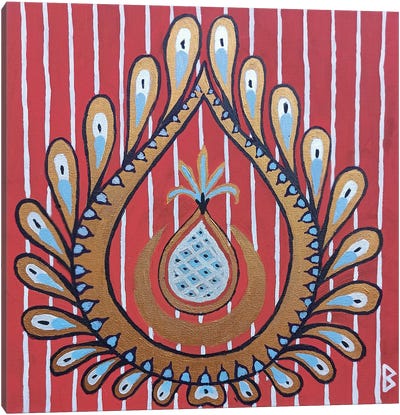 Turkish Silk Cloth Canvas Art Print - Pineapple Art