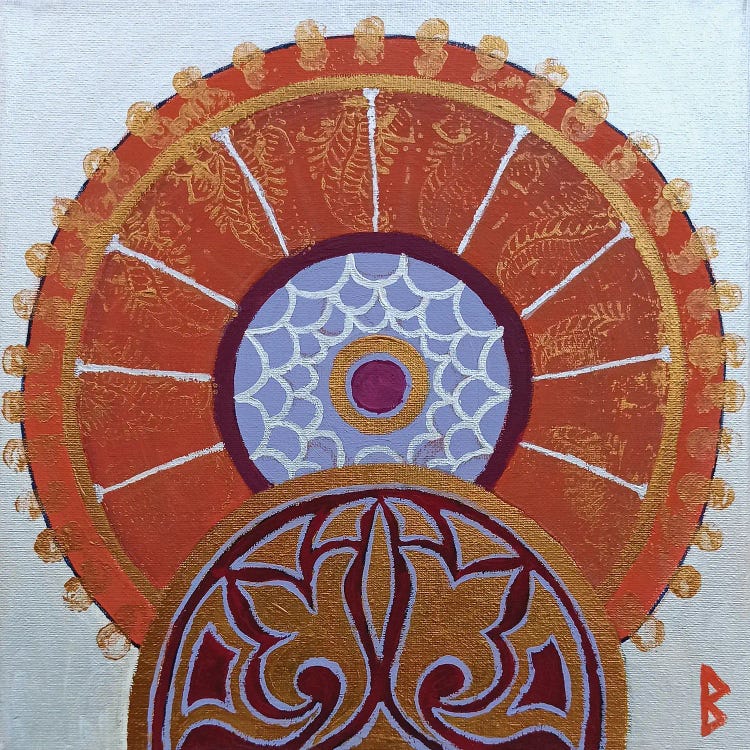 Indian Inspiration With Red Hand Fan by Berit Bredahl Nielsen wall art