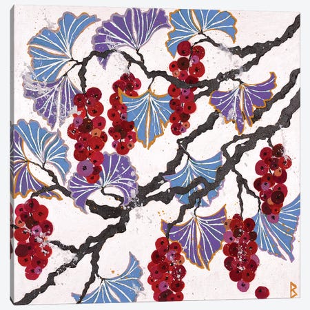 Red Berries Canvas Print #BNI12} by Berit Bredahl Nielsen Canvas Wall Art
