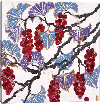 Red Berries Canvas Art Print - Berit Bredahl Nielsen