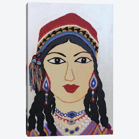 Young Woman From Uzbekistan Canvas Print #BNI135} by Berit Bredahl Nielsen Canvas Art