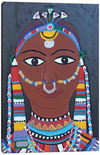 Masai Woman From Kenya Canvas Art Print - Make-Up Art