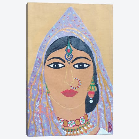 Indian Woman Canvas Print #BNI138} by Berit Bredahl Nielsen Canvas Print