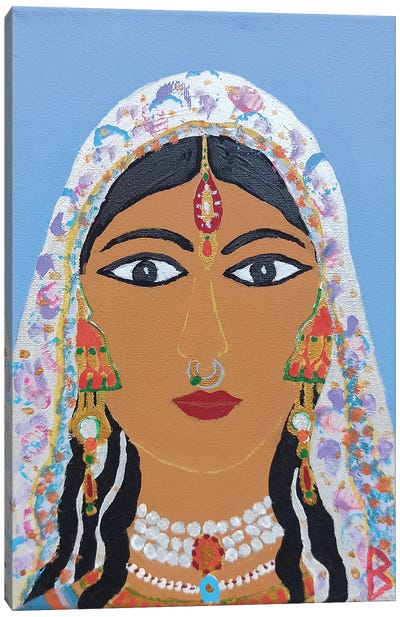 Young Indian Woman Canvas Art Print - Berit Bredahl Nielsen