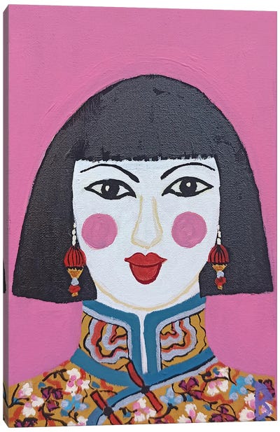 Young Chinese Woman Canvas Art Print - Make-Up Art