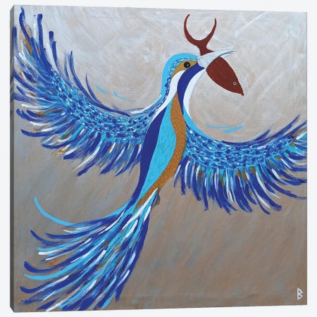 Kingfisher With Prey Canvas Print #BNI142} by Berit Bredahl Nielsen Canvas Art