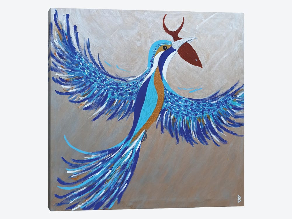 Kingfisher With Prey by Berit Bredahl Nielsen 1-piece Canvas Wall Art