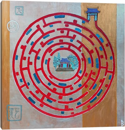 The Maze Canvas Art Print - Chinese Décor
