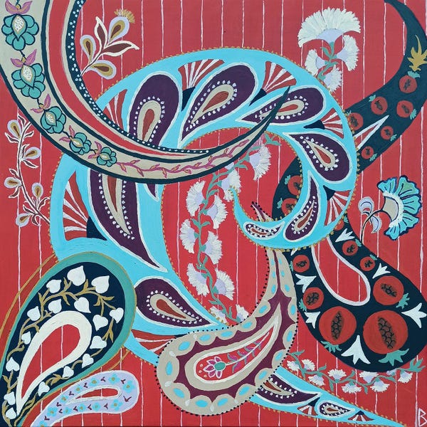 Berit Bredahl Nielsen: Red Paisley by Berit Bredahl Nielsen