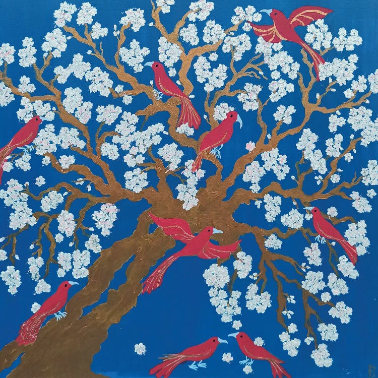 Plum Blossoms And White Birds