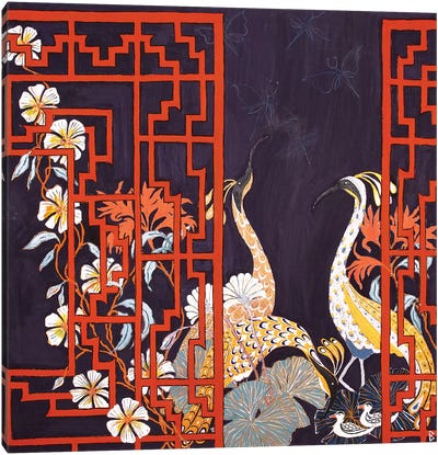 The Lattice Screen Canvas Art Print - Chinese Culture