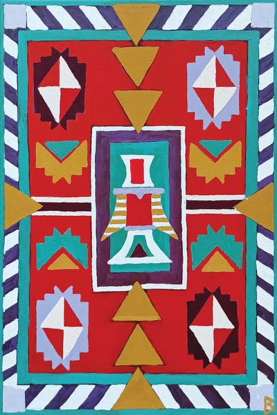 Ethnic Inspiration II by Berit Bredahl Nielsen framed canvas print