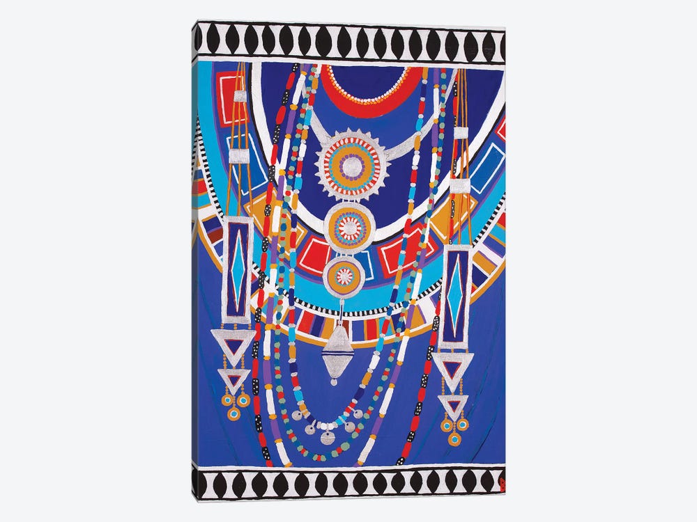 Masai Woman II - Blue by Berit Bredahl Nielsen 1-piece Canvas Print