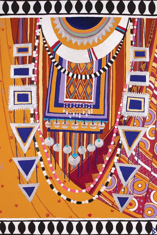 Masai Woman III - Yellow by Berit Bredahl Nielsen wall art