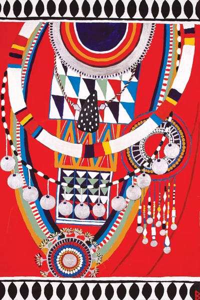 Global Folk: Masai Woman I - Red by Berit Bredahl Nielsen