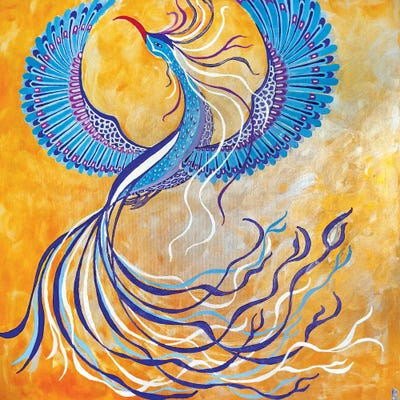Blue Phoenix by Berit Bredahl Nielsen canvas print