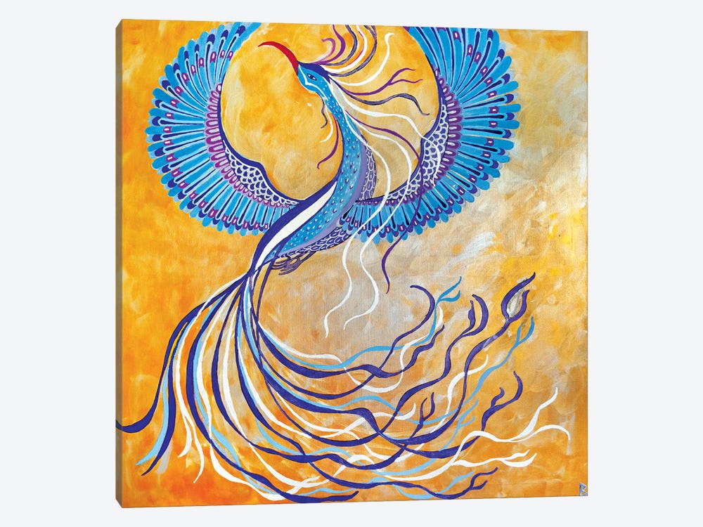 Blue Phoenix by Berit Bredahl Nielsen 1-piece Canvas Print