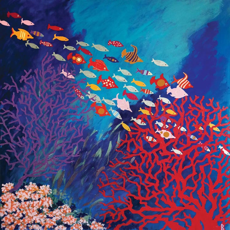 Corals And Colorful Fish by Berit Bredahl Nielsen wall art