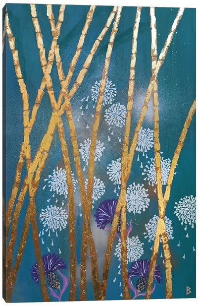 Golden Bamboo Canvas Art Print - Bamboo Art