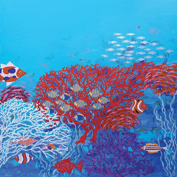 Berit Bredahl Nielsen: Many Colored Fish Among Corals by Berit Bredahl Nielsen