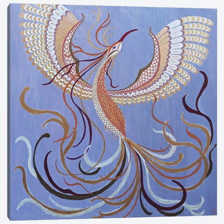Golden Phoenix Canvas Print #BNI57} by Berit Bredahl Nielsen Canvas Art Print
