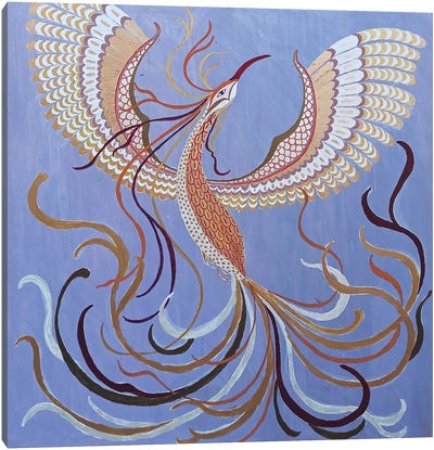 Golden Phoenix Canvas Art Print - Berit Bredahl Nielsen