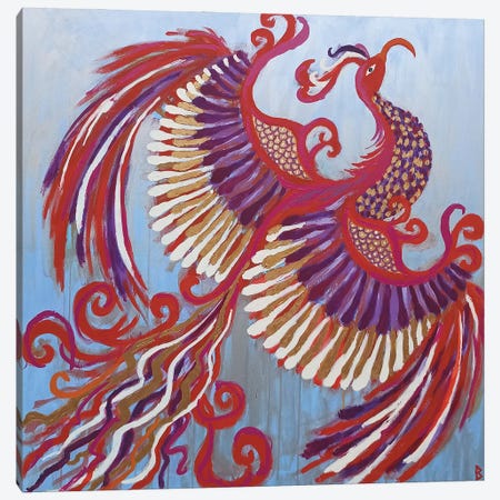 Proud Phoenix Flying Towards The Sun Canvas Print #BNI58} by Berit Bredahl Nielsen Canvas Art