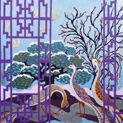 Winter In A Paradise Garden by Berit Bredahl Nielsen framed canvas print