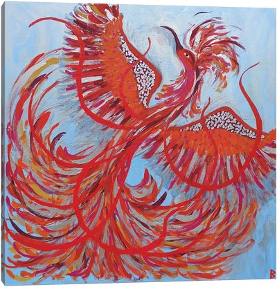 Firebird II Canvas Art Print - Berit Bredahl Nielsen