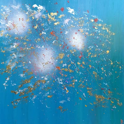 Silver Stars Exploding by Berit Bredahl Nielsen art print