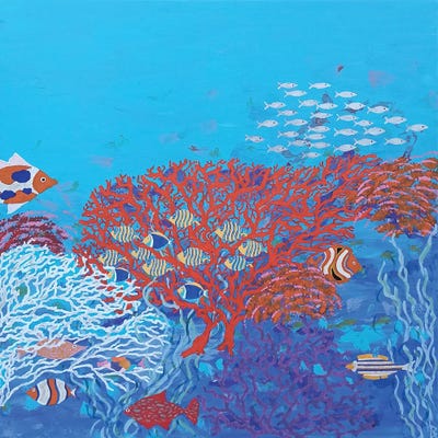 Colorful Fish Among Corals by Berit Bredahl Nielsen canvas print