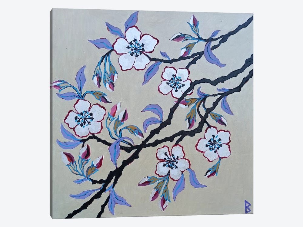 White Flowers by Berit Bredahl Nielsen 1-piece Canvas Art Print