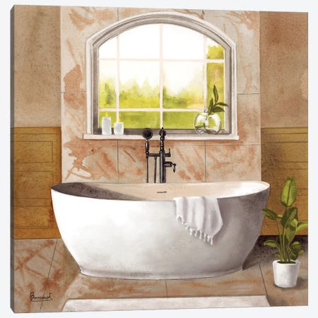 Marble Bath I Canvas Print #BNR14} by Bannarot Canvas Art