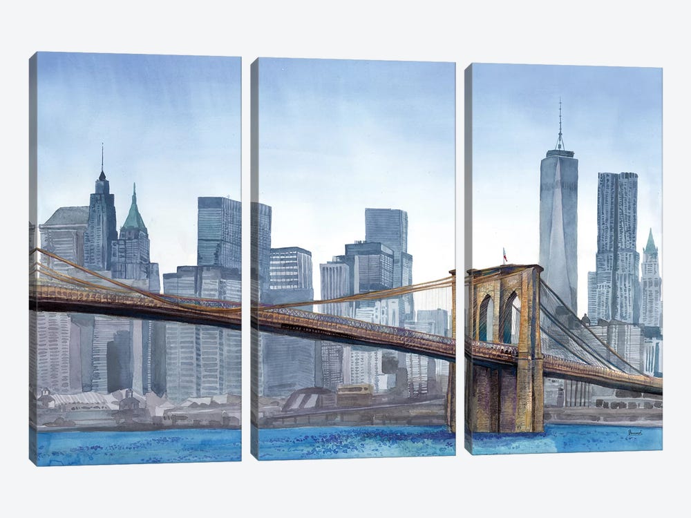 NY Skyline by Bannarot 3-piece Canvas Artwork