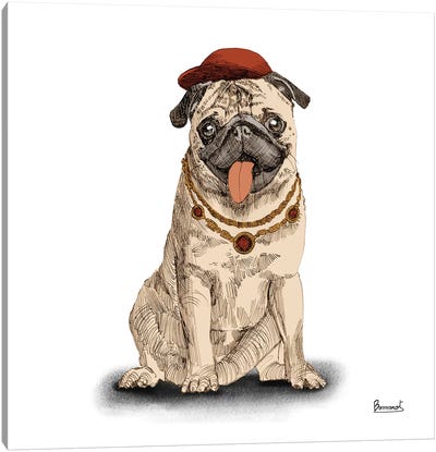 Pugs in hats I Canvas Art Print