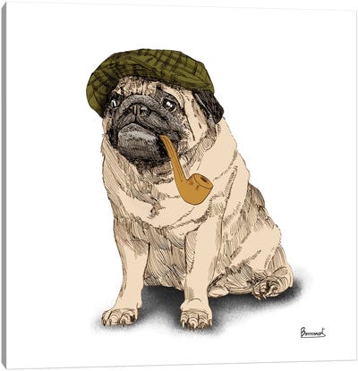 Pugs in hats II Canvas Art Print